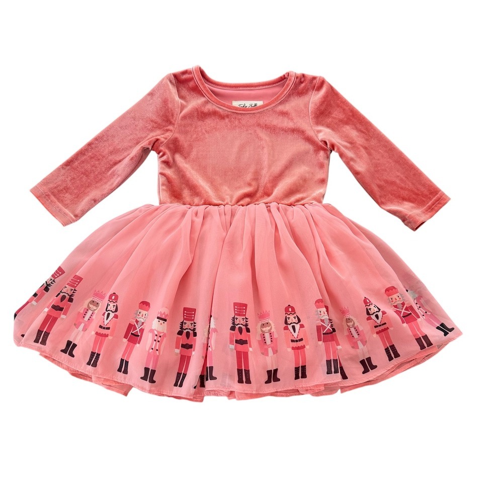 Taylor Joelle Toddler 3T Pink Velvet Nutcracker Ballet Dress Tulle Skirt Holiday